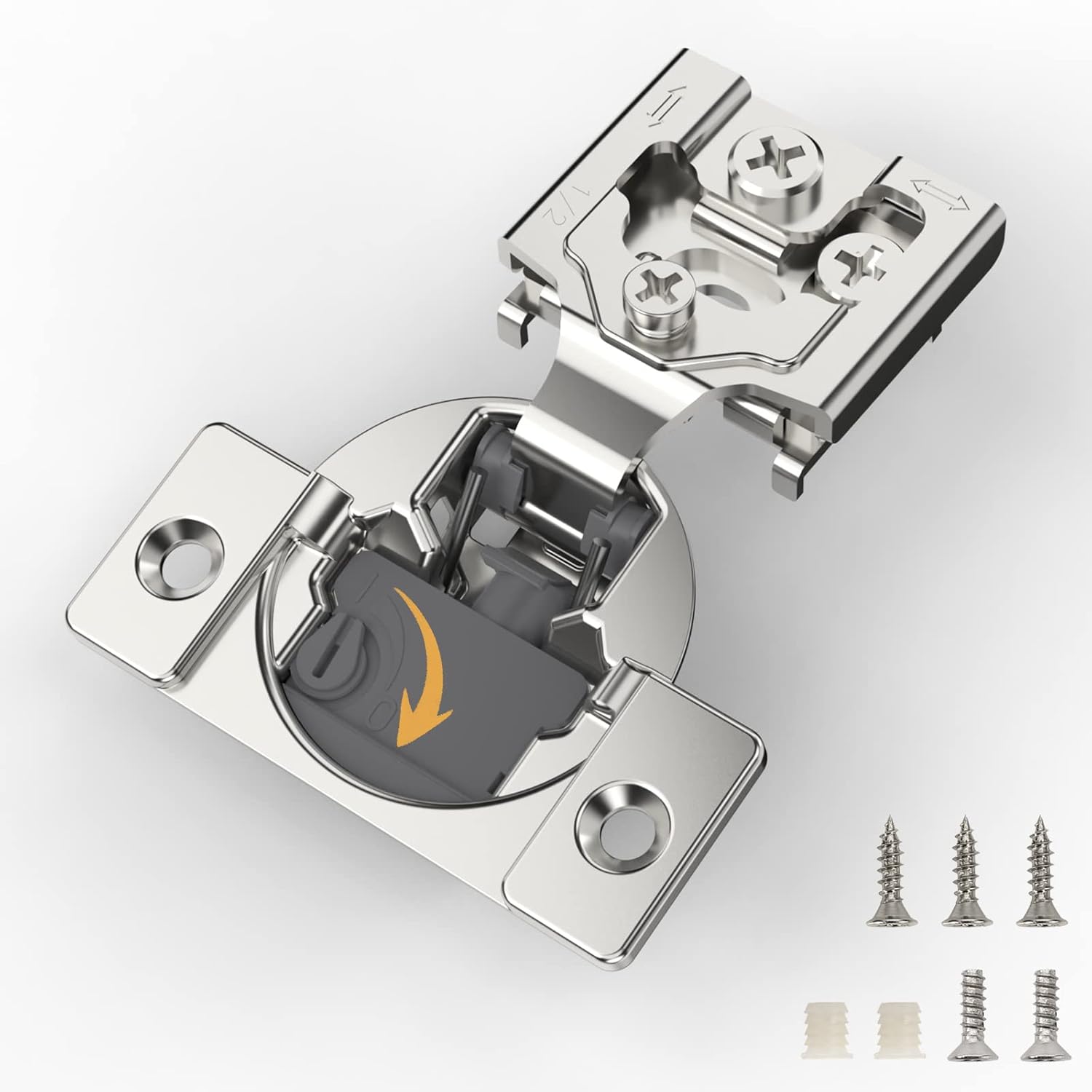 Furniware 105-Degree 1/2 Inch Closing Speed Control Overlay Soft Close 4D Adjustment Cabinet Hinge - Furniware