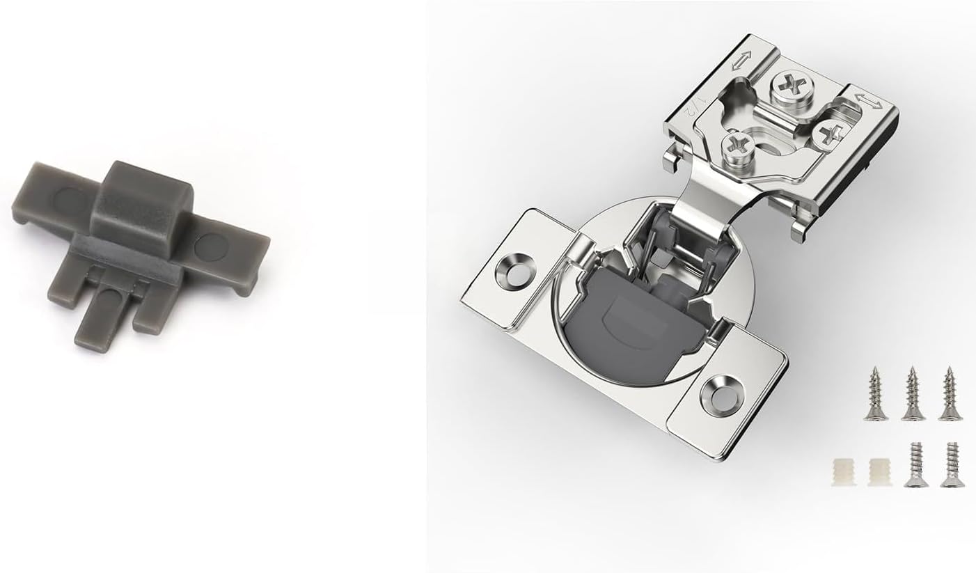 Furniware 105-Degree 1/2 Inch Overlay Soft Close Stainless Steel Cabinet Hinges - Furniware