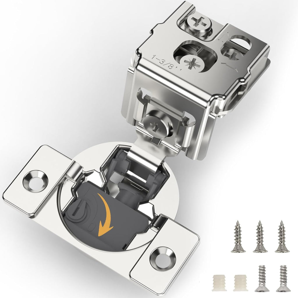 Furniware 105-Degree 1-3/8 Inch Closing Speed Control Overlay Soft Close 4D Adjustment Cabinet Hinge - Furniware