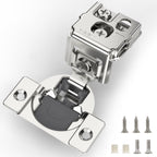 Furniware 105-Degree 1-3/8 Inch Overlay Soft Close Stainless Steel Cabinet Hinges - Furniware
