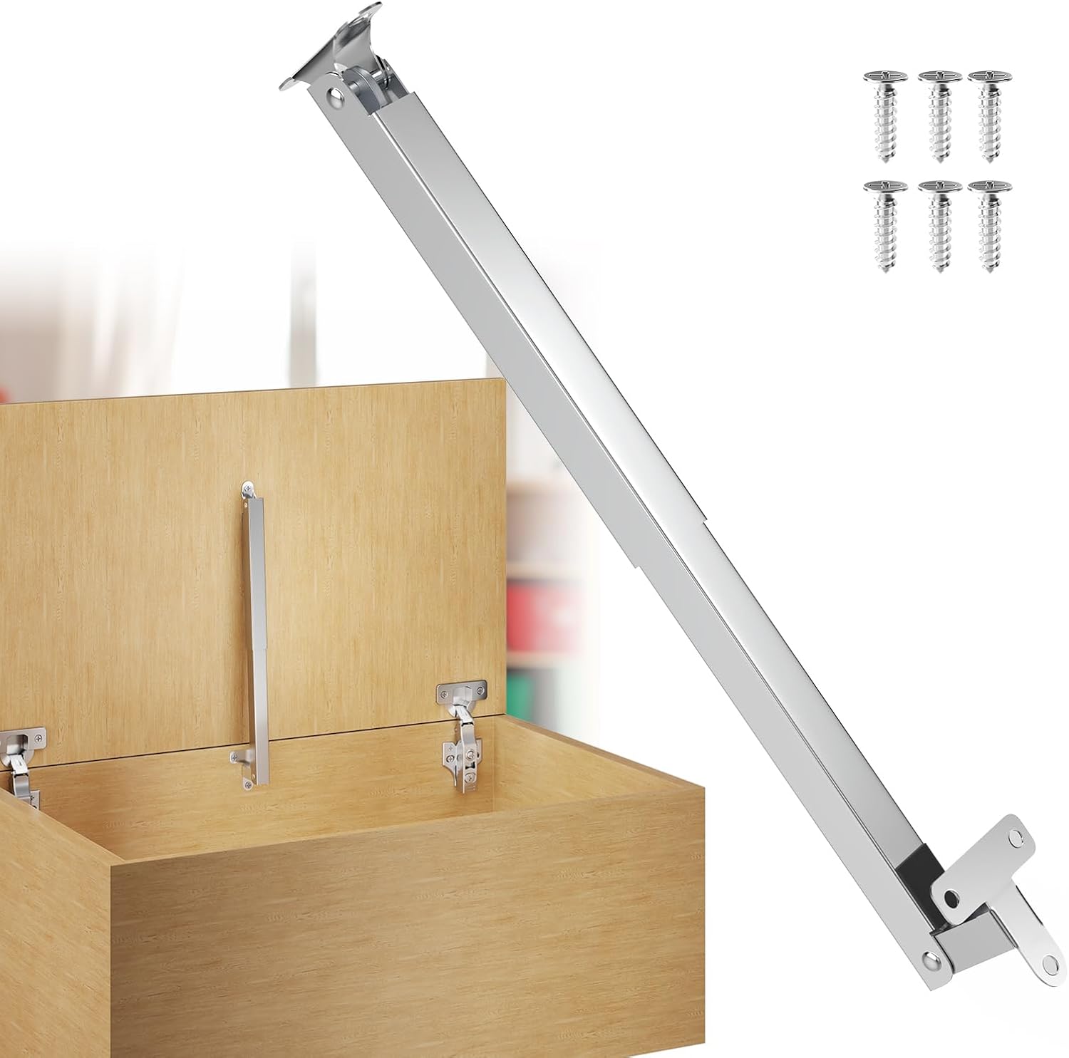 Furniware 1 Pack Soft Close Toy Box Hinges, Center or Edge Mounting - Furniware