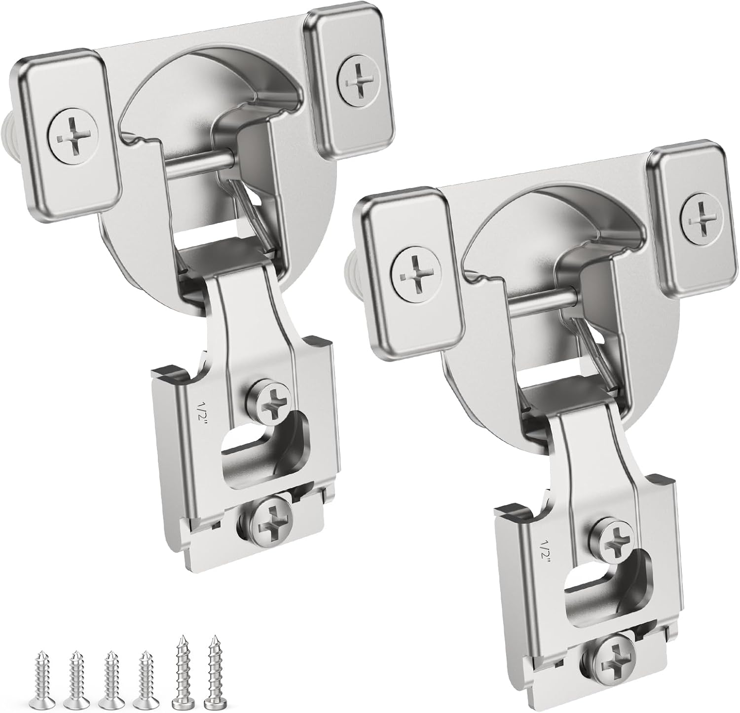 Furniware 105 Degree Non-Soft Close 1/2 inch Overlay Regular Hinges for Face Frame Cabinet - Furniware