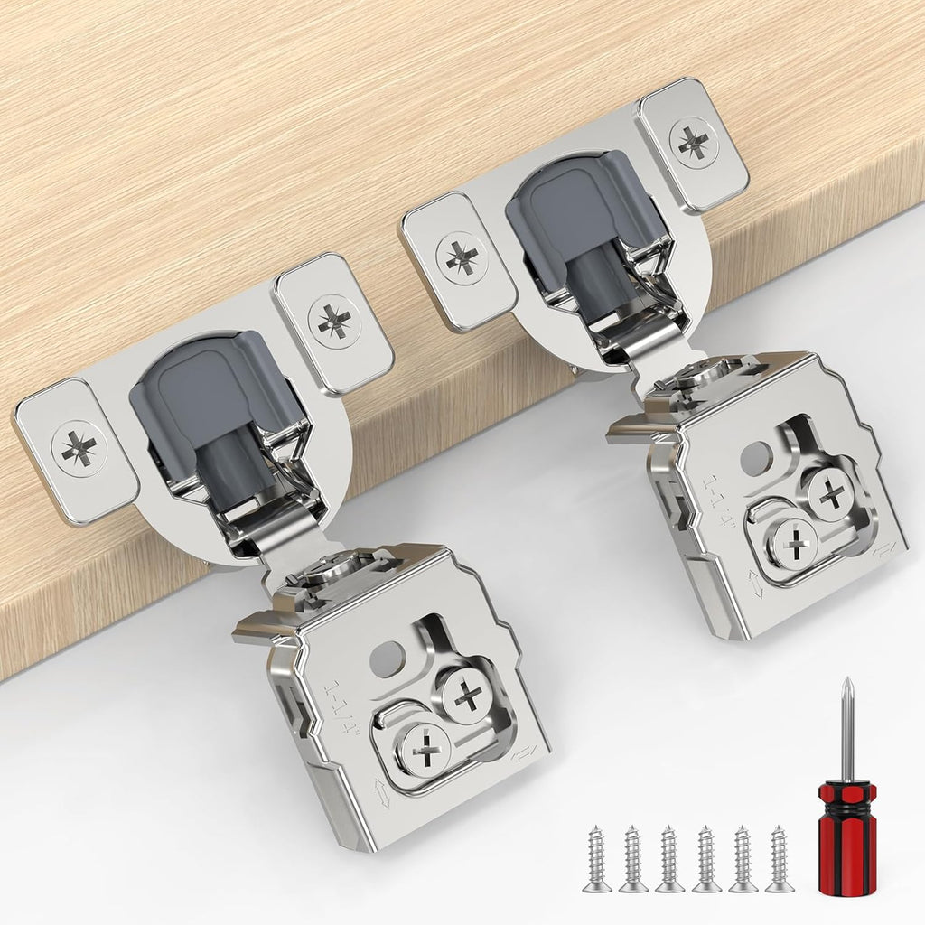 Furniware 1-1/4 inch Overlay Soft Close 3 Way Adjustability Hinges for Face Frame Cabinet - Furniware