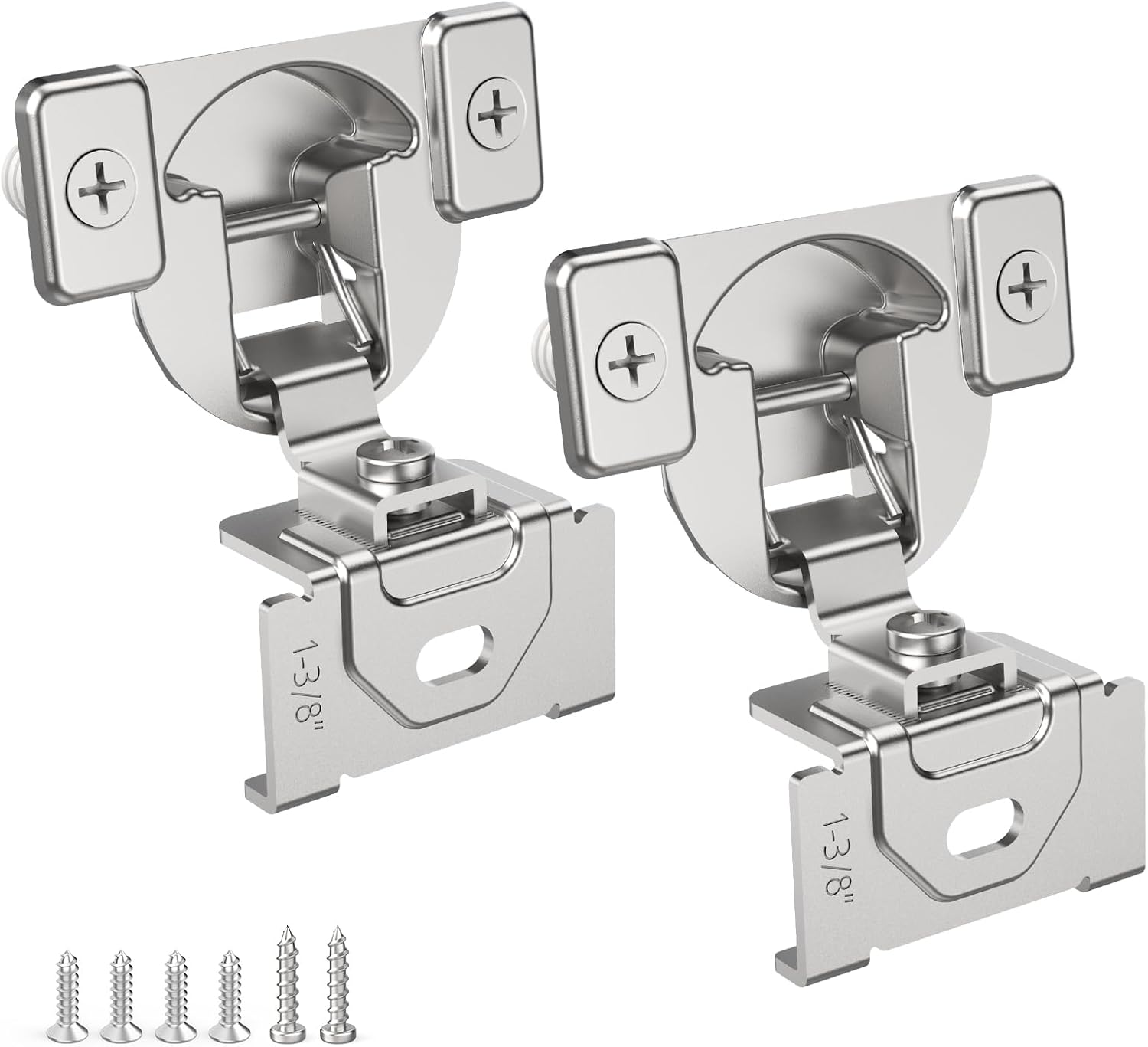 Furniware 105 Degree Non-Soft Close 1-3/8 inch Overlay Regular Hinges for Face Frame Cabinet - Furniware