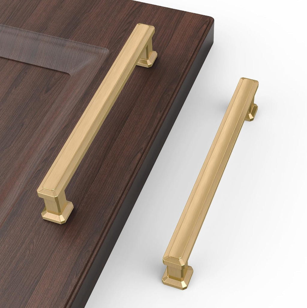 Furniware Champagne Bronze Stepped Cabinet Pull Handles - Furniware