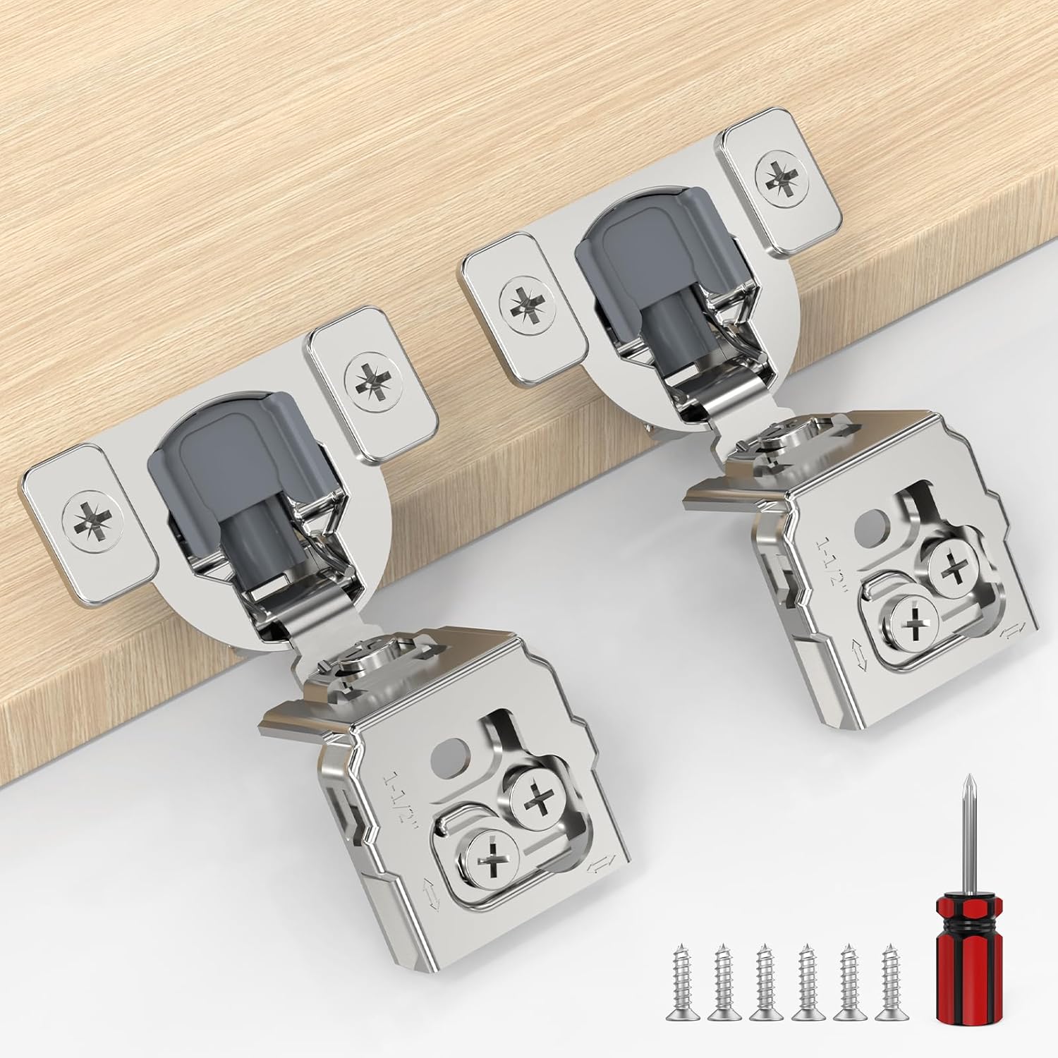 1-1/2 Inch Overlay 3-Way Soft Close Face Frame Cabinet Hinges – Furniware
