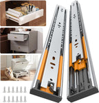 Furniware 100 LB Capacity Soft Close Drawer Slides Side Mount 3 Fold Full Extension Ball Bearing Drawer Glides Quiet Smooth Close - Furniware