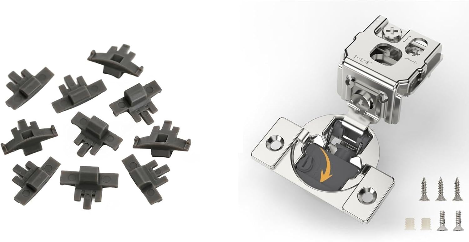 Furniware 105-Degree 1-1/4 Inch Closing Speed Control Overlay Soft Close 4D Adjustment Cabinet Hinge - Furniware