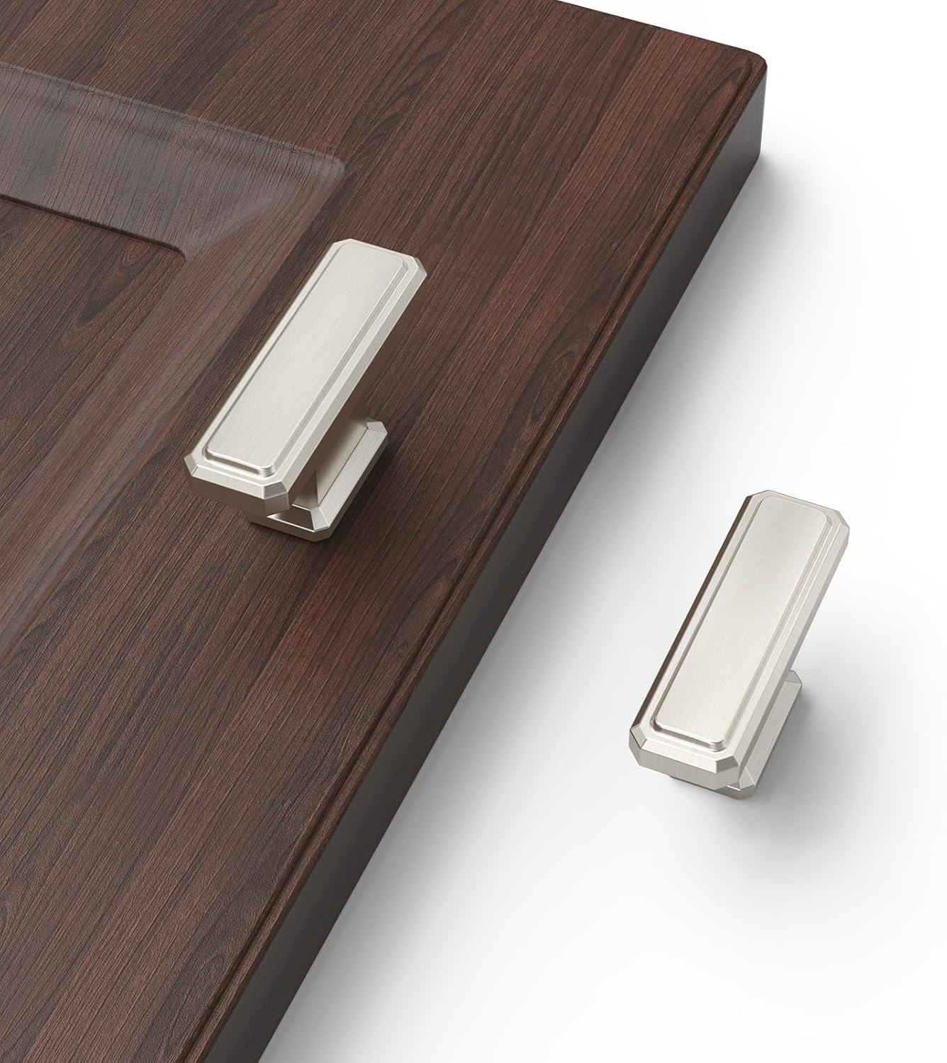 Furniware Brushed Satin Nickel Stepped Cabinet Pull Handles - Furniware