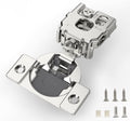 Furniware 105-Degree 1 Inch Overlay Soft Close Stainless Steel Cabinet Hinges - Furniware