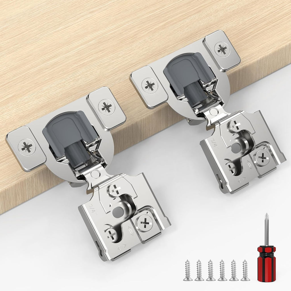Furniware 3/4 inch Overlay Soft Close 3 Way Adjustability Hinges for Face Frame Cabinet - Furniware