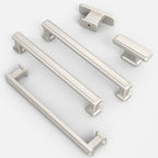 Furniware Brushed Satin Nickel Stepped Cabinet Pull Handles - Furniware