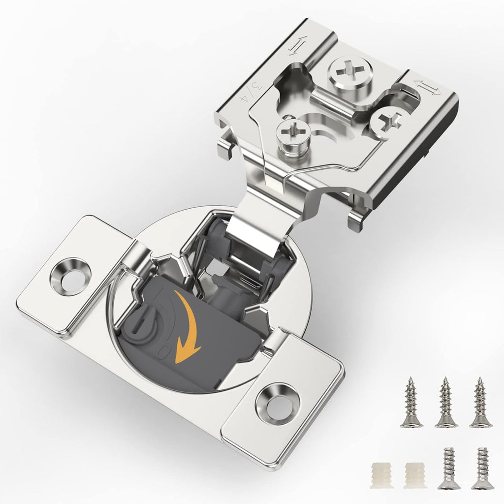 Furniware 105-Degree 3/4 Inch Closing Speed Control Overlay Soft Close 4D Adjustment Cabinet Hinge - Furniware