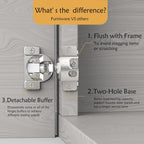 Furniware 1-1/4 inch 105-Degree Overlay Soft Close Concealed Hinge for Face Frame Door - Furniware