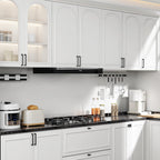 FURNIWARE Matte Black Stepped Cabinet Pull Handles - Furniware