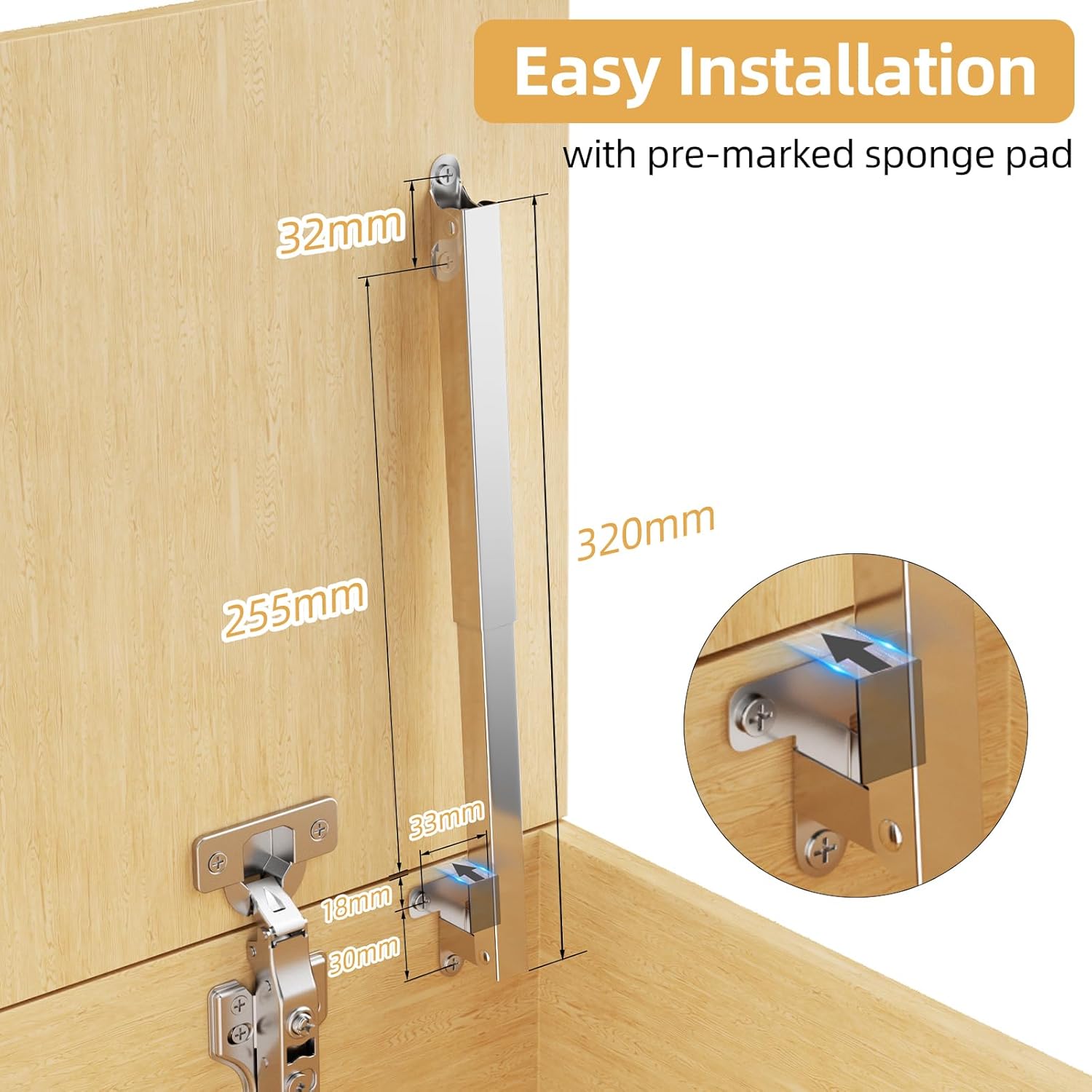 Furniware 1 Pack Soft Close Toy Box Hinges, Center or Edge Mounting - Furniware