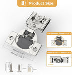 Furniware 105-Degree 3/8 Inch Overlay Soft Close Stainless Steel Cabinet Hinges - Furniware