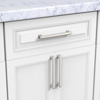 Furniware Brushed Satin Nickel Stepped Cabinet Pull Handles - Furniware
