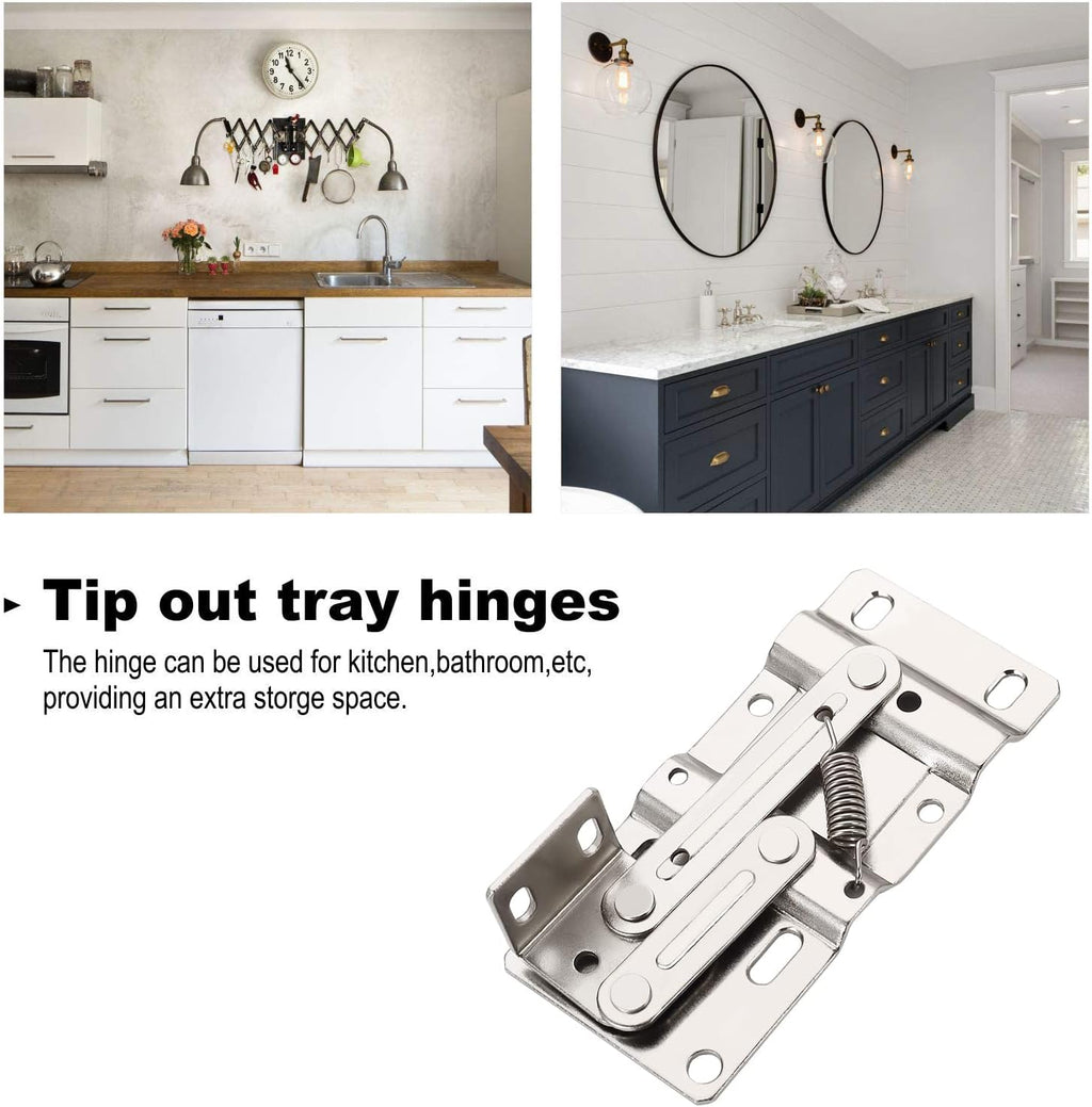 Furniware Tip Out Tray Hinges, Standard Sink Hinges for Sink-Front Drawer, Steel - Furniware