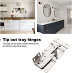 Furniware Tip Out Tray Hinges, Standard Sink Hinges for Sink-Front Drawer, Steel - Furniware