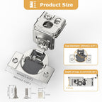 Furniware 105-Degree 1-1/2 Inch Overlay Soft Close Stainless Steel Cabinet Hinges - Furniware