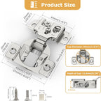 Furniware 1/2 inch 105-Degree Overlay Soft Close Concealed Hinge for Face Frame Door - Furniware