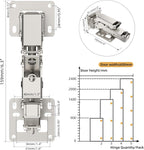 Furniware 170-Degree Frameless Soft Close Lazy Susan Full Overlay Hinges Combination with Screws(Regular) - Furniware