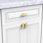 Furniware Champagne Bronze Stepped Cabinet Pull Handles - Furniware