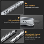 Furniware 1 Pair 265 LB Capacity Drawer Slides Side Mount Full Extension Ball Bearing Drawer Glides - Furniware