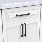 FURNIWARE Matte Black Stepped Cabinet Pull Handles - Furniware