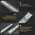 Furniware 1 Pair 265 LB Capacity Drawer Slides Side Mount Full Extension Ball Bearing Drawer Glides - Furniware