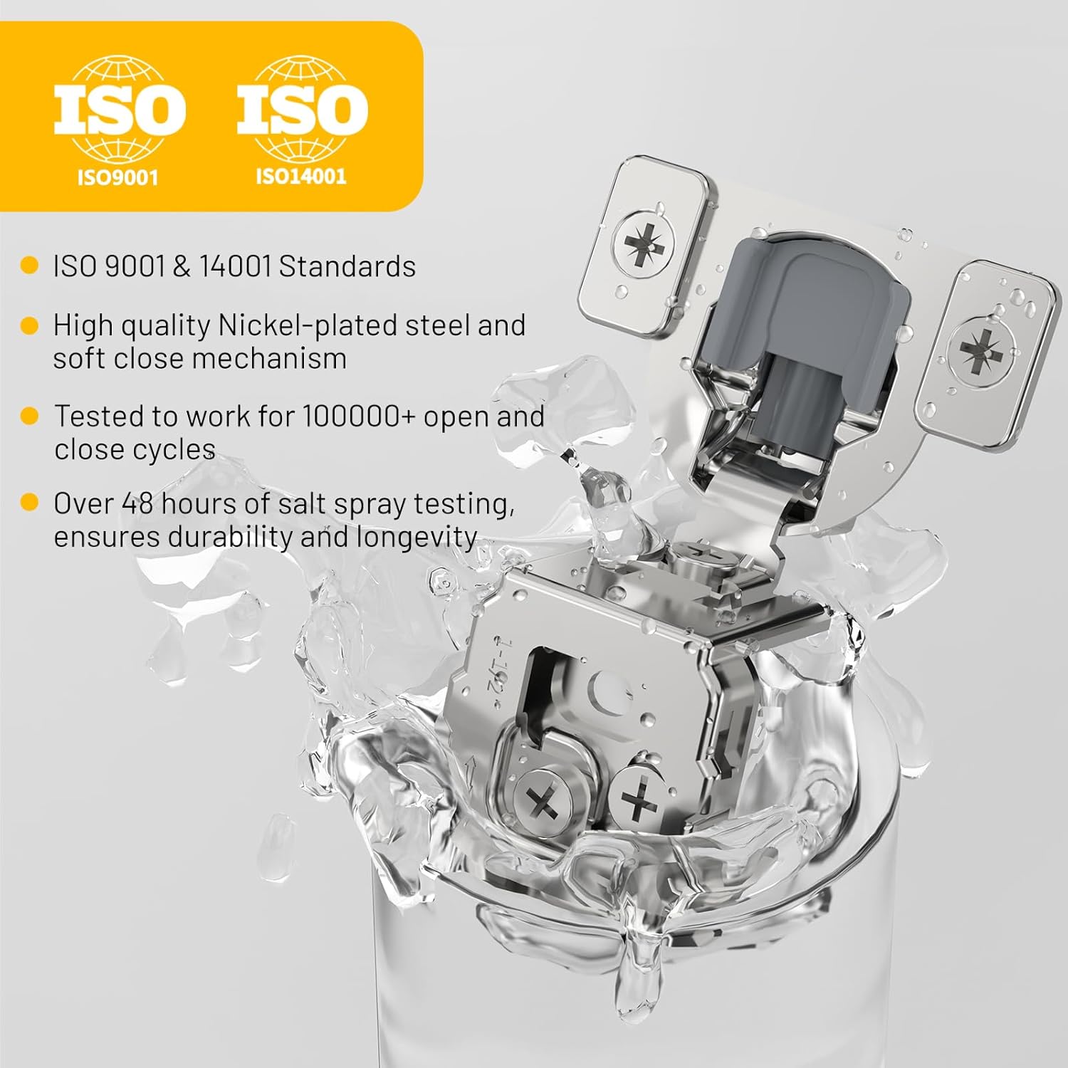 Furniware 1-1/2 inch Overlay Soft Close 3 Way Adjustability Hinges for Face Frame Cabinet - Furniware