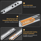 Furniware 100 LB Capacity Soft Close Drawer Slides Side Mount 3 Fold Full Extension Ball Bearing Drawer Glides Quiet Smooth Close - Furniware