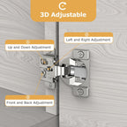 Furniware 1/2 inch 105-Degree Overlay Soft Close Concealed Hinge for Face Frame Door - Furniware