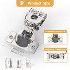 Furniware 105-Degree 1 Inch Closing Speed Control Overlay Soft Close 4D Adjustment Cabinet Hinge - Furniware