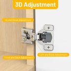 Furniware 1/2 inch Overlay Soft Close 3 Way Adjustability Hinges for Face Frame Cabinet - Furniware