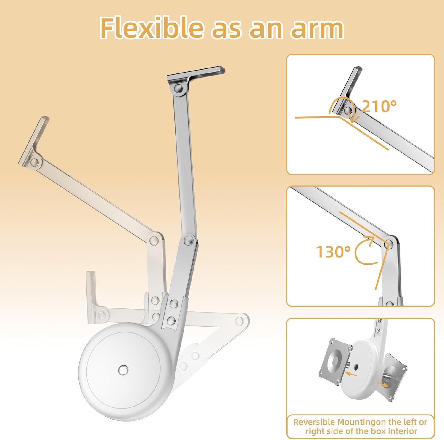 Furniware 105 Degree Soft Close Smooth Close Lid Support Kit Toy Box Hinges - Furniware