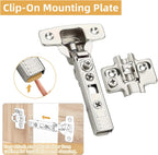 Furniware 45~110 Degree Frameless Full Overlay Soft Close Speed Control 4D Adjustment European Clip-On Cabinet Hinges - Furniware