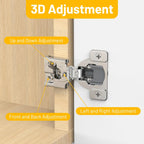 Furniware 3/4 inch Overlay Soft Close 3 Way Adjustability Hinges for Face Frame Cabinet - Furniware