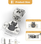 Furniware 105-Degree 1-3/8 Inch Closing Speed Control Overlay Soft Close 4D Adjustment Cabinet Hinge - Furniware