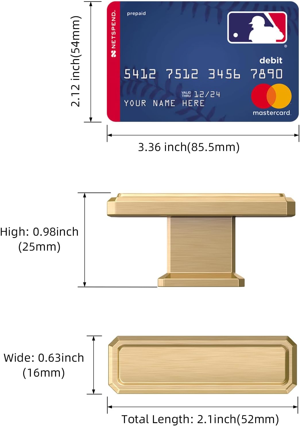 Furniware Champagne Bronze Stepped Cabinet Pull Handles - Furniware