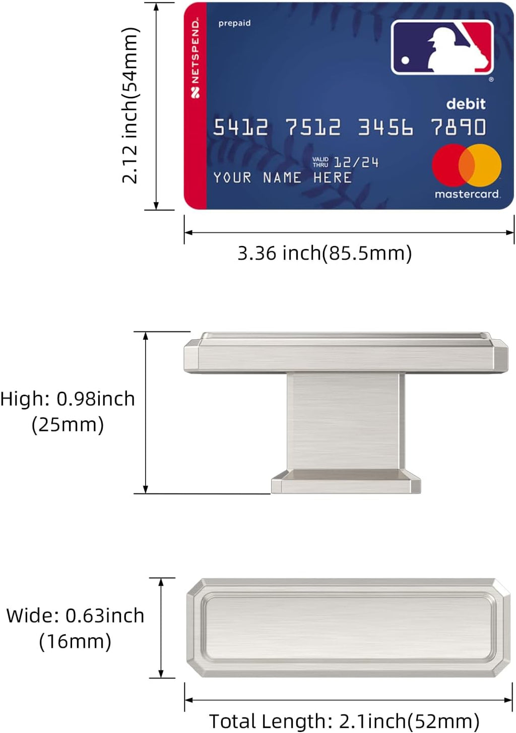 Furniware Brushed Satin Nickel Stepped Cabinet Pull Handles - Furniware