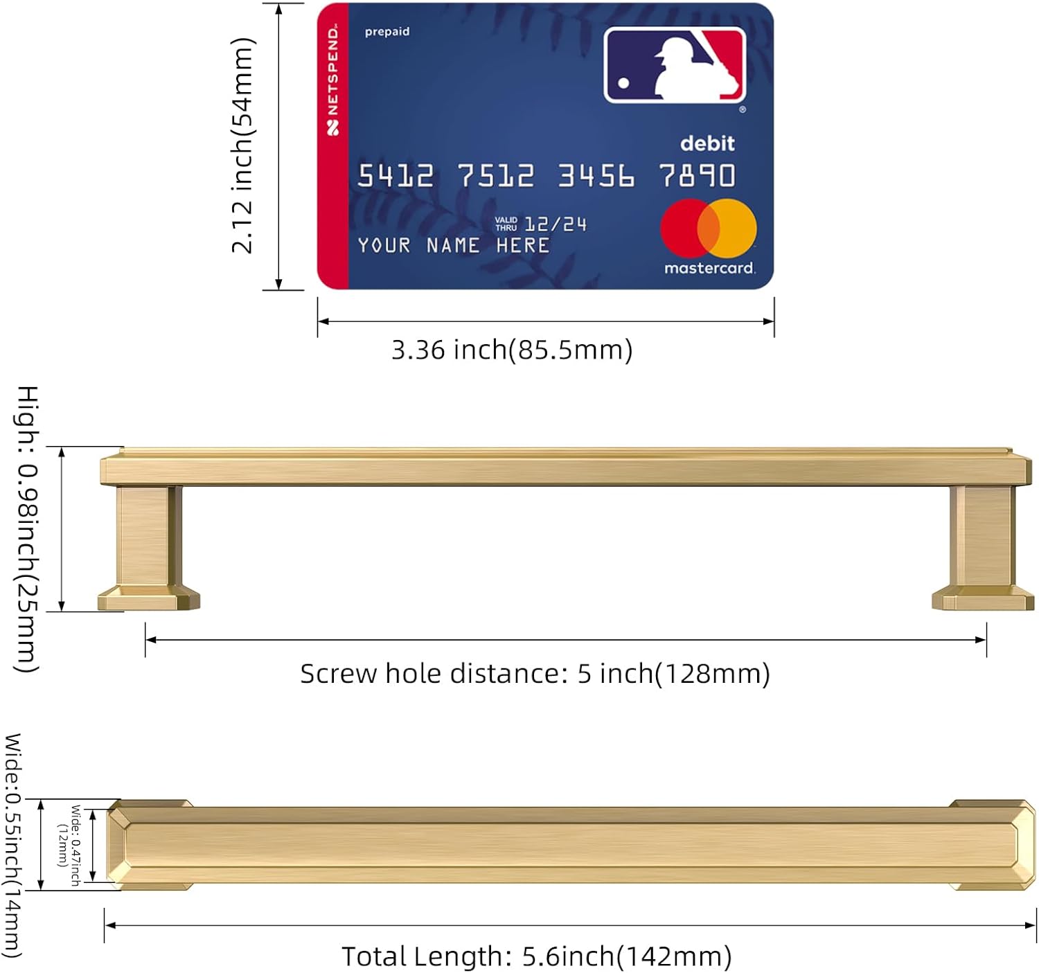 Furniware Champagne Bronze Stepped Cabinet Pull Handles - Furniware