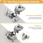 Furniware 1-1/4 Inch 105-Degree Small Overlay 4D Adjustment Soft Close Concealed Face Frame Hinges - Furniware