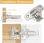 Furniware 45~110° Open Angle Full Overlay Soft Close Speed Control 4D Adjustment Cabinet Hinges for Face Frame & Frameless Cabinet - Furniware
