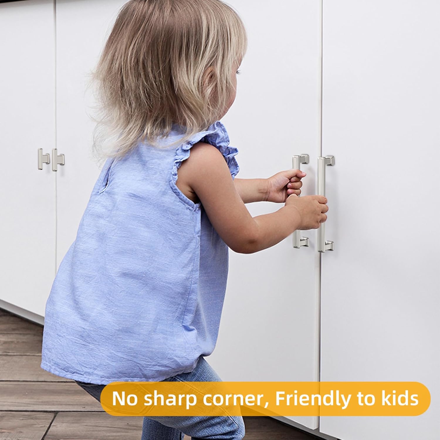 Furniware Brushed Satin Nickel Stepped Cabinet Pull Handles - Furniware