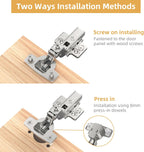 Furniware 45~110 Degree Frameless Inset Soft Close Speed Control 4D Adjustment European Clip-On Cabinet Hinges - Furniware