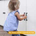 FURNIWARE Matte Black Stepped Cabinet Pull Handles - Furniware