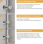 Furniware 1-1/4 Inch 105-Degree Small Overlay 4D Adjustment Soft Close Concealed Face Frame Hinges - Furniware