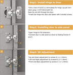 Furniware 1-1/4 inch 105-Degree Overlay Soft Close Concealed Hinge for Face Frame Door - Furniware